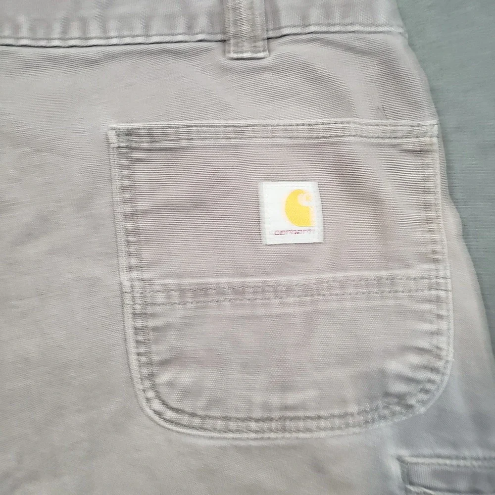 Carhartt Canvas Work Shorts Mens 40 Gray Rugged Flex Relaxed Fit BS2514-M